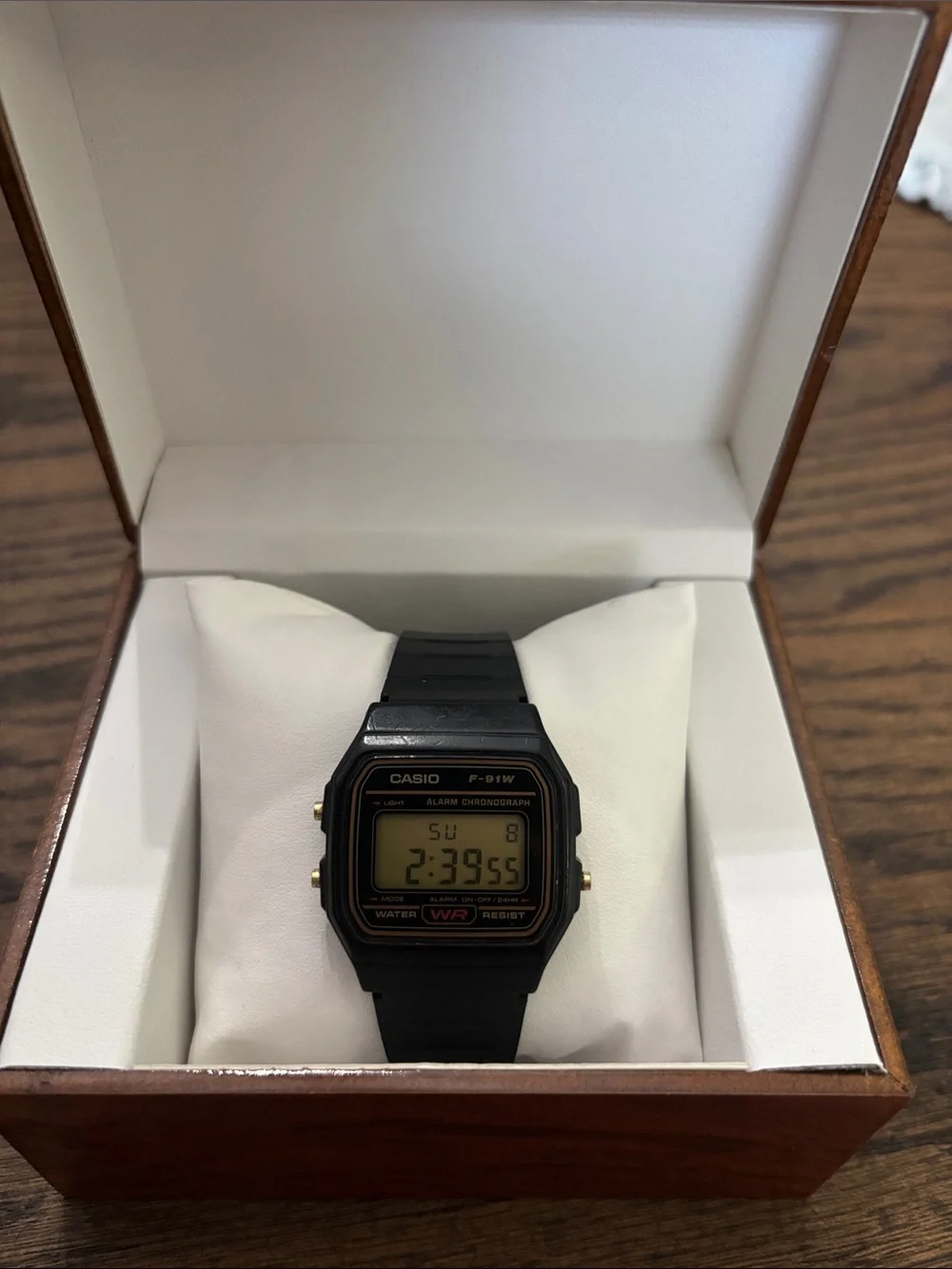 Casio F-91W  Digital Watch - Black with Gold Accents